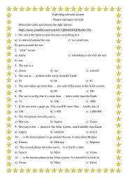 English Worksheet: Exploring our solar system