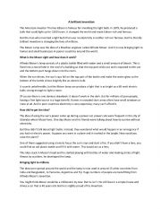English Worksheet: A brilliant invention - Reading comprehension with questions