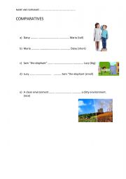 English Worksheet: THE COMPARATIVES