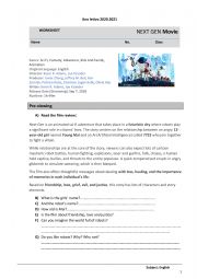 English Worksheet: New Gen movie