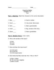 English Worksheet: Freak The Mighty Test
