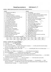 English Worksheet: round up 8th form