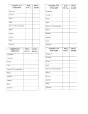 English Worksheet: newspaper