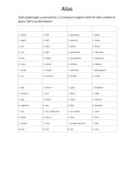English Worksheet: Alias