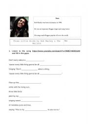 English Worksheet: Song analysis - Three Little Birds by Bob Marley