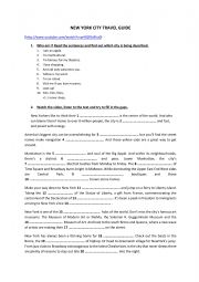 English Worksheet: New York City Guide Tour