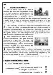 English Worksheet: end of term exam n 3 for 8 th form