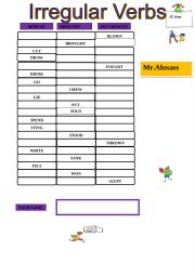 English Worksheet: Irregular verbs Test 5