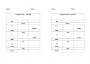English Worksheet: Irregular verbs