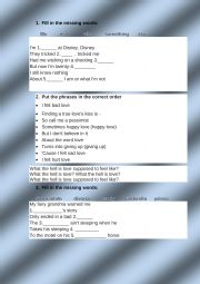 English Worksheet: Mad at Disney song worksheet
