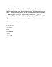 English Worksheet: Reading comprehension  about deforestation causes and effects , pollution 
