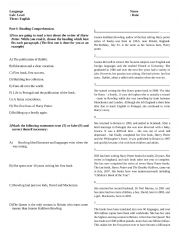 English Worksheet: 3rd level (B1) test