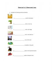English Worksheet: There isn�t a/ there aren�t any