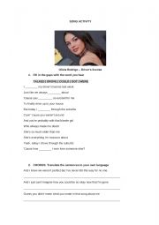 English Worksheet: Song activity_Simple past
