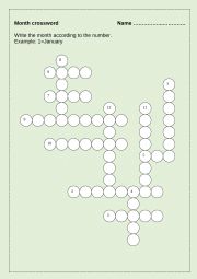 English Worksheet: Months crossword 2