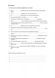 English Worksheet: Past modals and reporting verbs