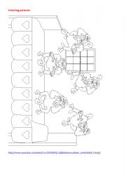 English Worksheet: Five little monkeys