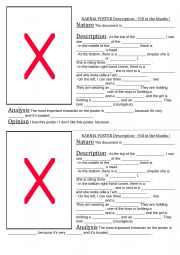 English Worksheet: Narnia poster - DESCRIPTION - Fill in the blanks 