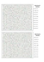 Word Search Numbers