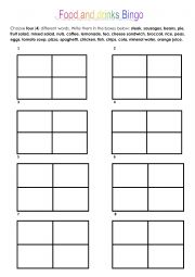 English Worksheet: Bingo Food