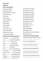 English Worksheet: Should