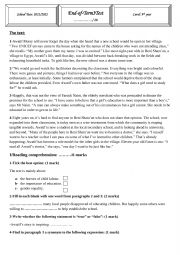 English Worksheet: 9th full term 3 test