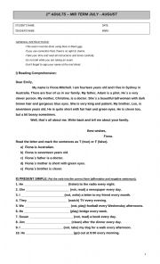 English Worksheet: exam 1st adults