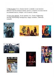 English Worksheet: Movie genre and opinion about movies