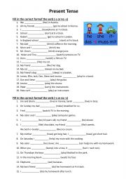 English Worksheet: Present simple