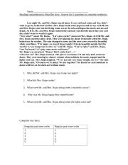 English Worksheet: Past simple and continuous