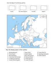 English Worksheet: Capitals of Europe 