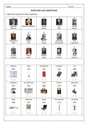 English Worksheet: INVENTIONS AND INVENTORS