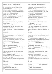 Count on me - Bruno Mars worksheet