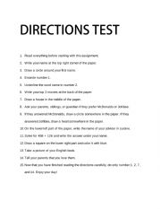 Directions Test