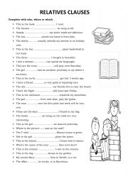 English Worksheet: Relatives - Which or who?