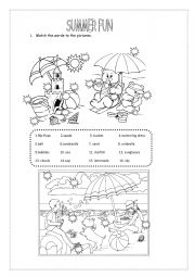 English Worksheet: Summer fun