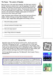 English Worksheet: ramadan