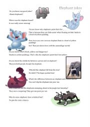 English Worksheet: Elephant Jokes