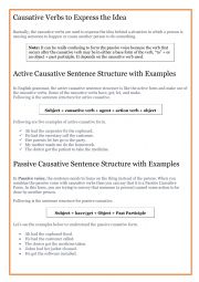 English Worksheet: Causatives Passive Voice