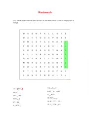 English Worksheet:  physical appearance worsearch