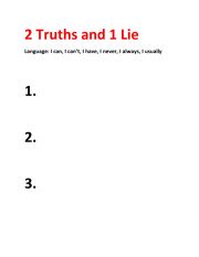 Three truths and One Lie