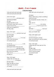 English Worksheet: Oops I did it again
