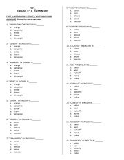 English Worksheet: basic vocav and reading comprehension