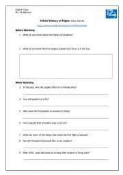 English Worksheet: A Brief History of Flight
