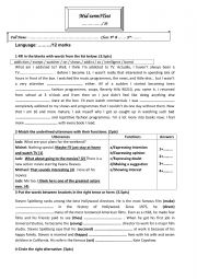 English Worksheet: 9th mid-term3 test 
