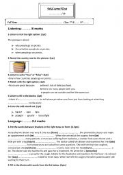 English Worksheet: Mid-term3 test