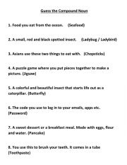 English Worksheet: Guess the compound noun