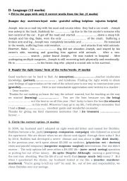 English Worksheet: First form Mid of term 3 test 