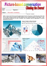 Picture based conversation.  Climbing the EVEREST  (Debating)