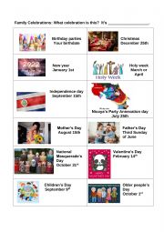 English Worksheet: Costa Rican family celebrations